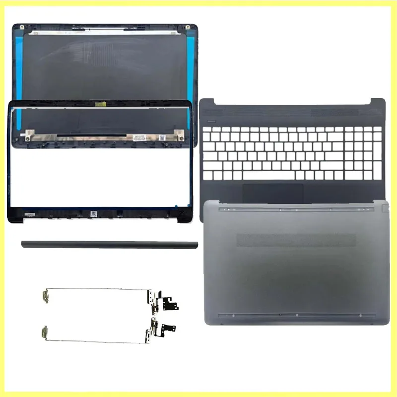 Фото Для HP 15-DW 15S-DY 15S-DU 15-GW TPN-C139 250 255 G8 G9: Серый задний корпус ЖК-дисплея, передняя рамка, подставка для рук, нижний корпус, петли №1
