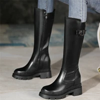 winter platform pumps women genuine leather height increasing motorcycle boots female thigh high fashion sneakers casual shoes