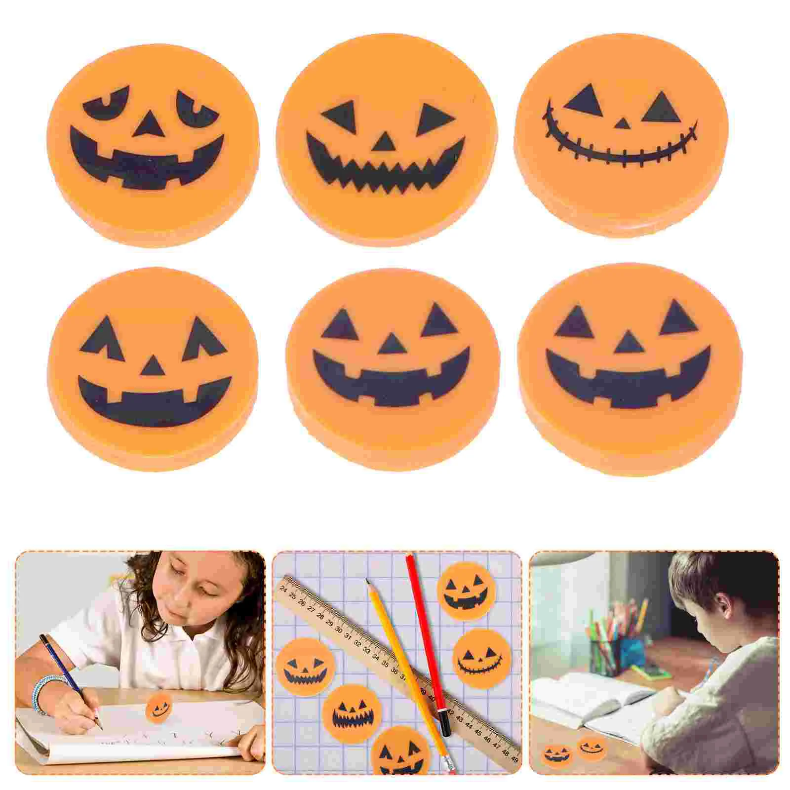 

18pcs Mini Eraser Eraser Pumpkin Kids Eraser Halloween Novelty Toy