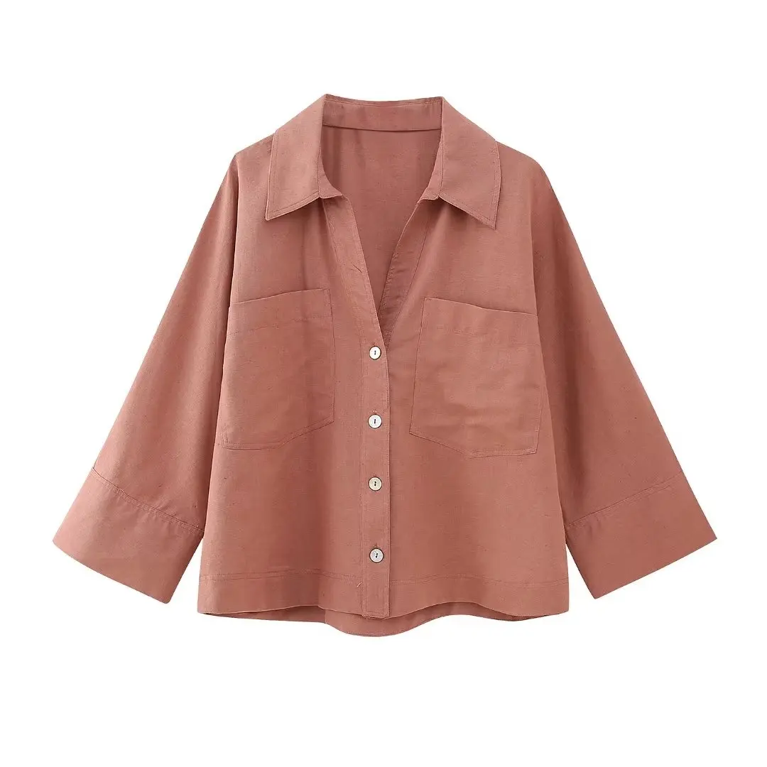 

Wide Shirt Blouse Women Autumn 2023 New Clothing Modern Lady Casual Top Wears