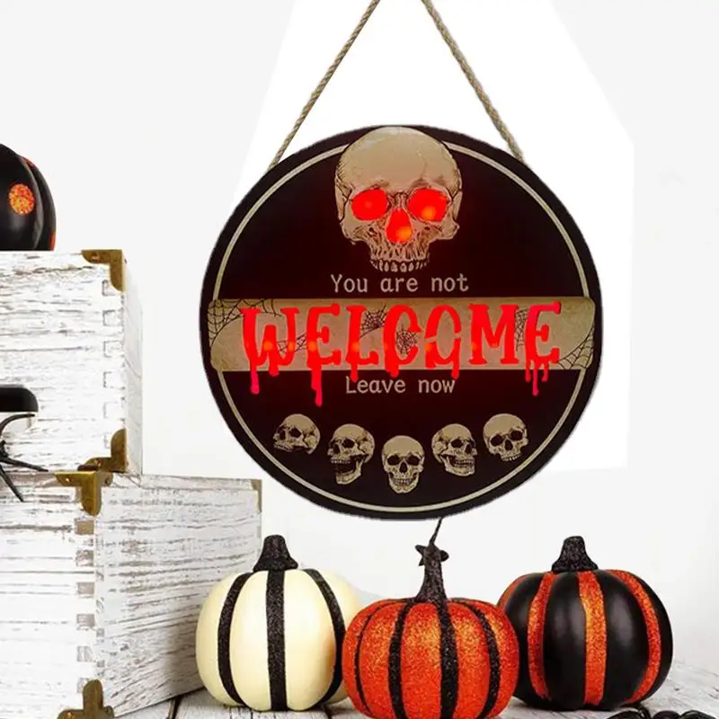 

Деревянная Декоративная вешалка в виде черепа на дверь для Хэллоуина, готическое украшение для окон, входной двери, портативная Праздничная вешалка