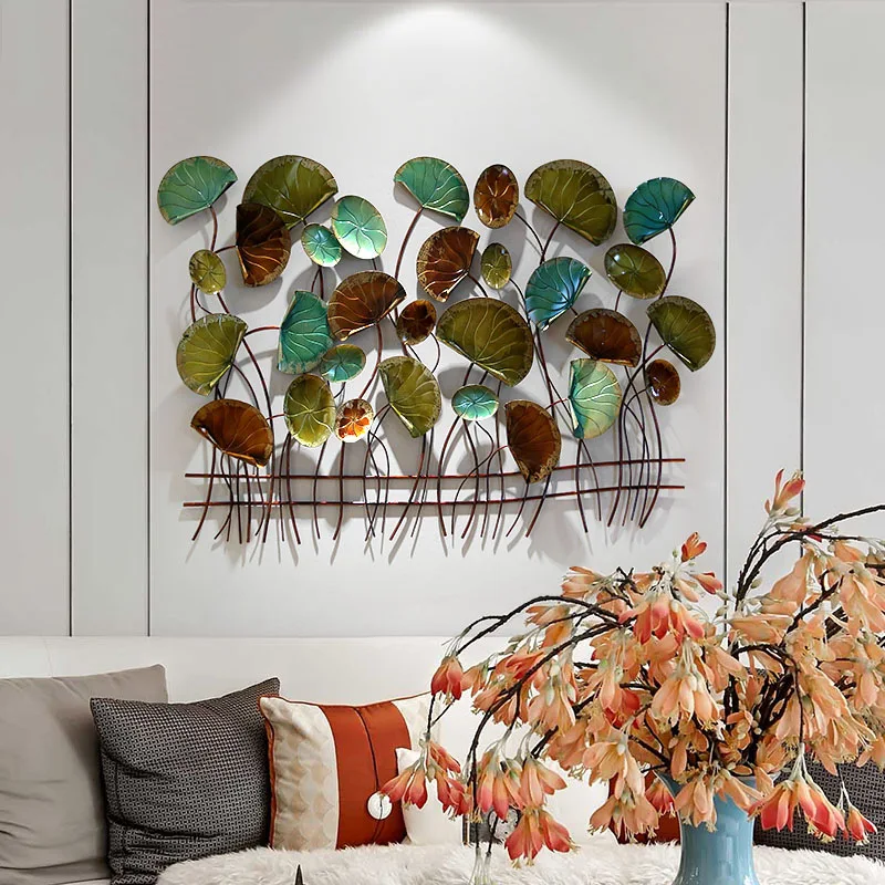 

Украшение для стен из кованого железа в европейском стиле, украшение для стен в виде лотоса, трехмерное настенное украшение, креативное укр...