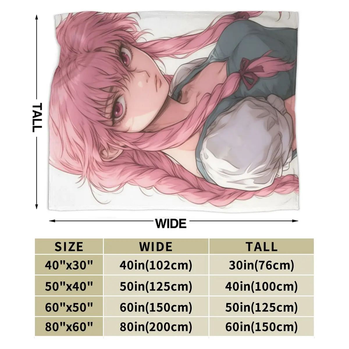 Gasai Yuno ультрамягкое одеяло из микрофлиса