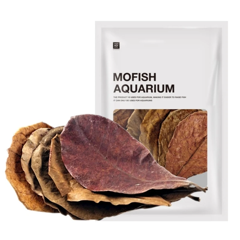 

Large Catappa Indian Almond-Leaves for Fish Aquarium- Tanks Long Dried Leaf for Improves Habitat Betta Breeding