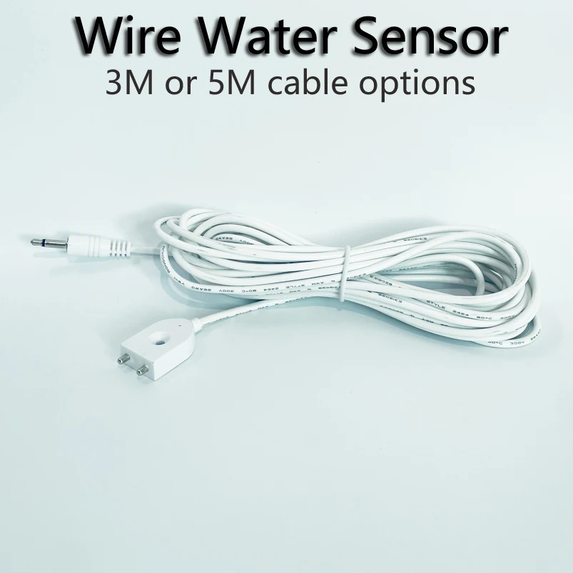 3M/5M Wired Type Tater Leakage Alarm Detector Water Sensor NO Cable With Two Metal Poles For Kitchen Bathroom