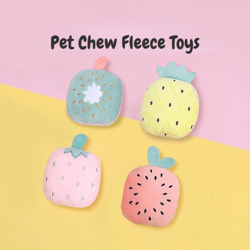 

Fruit Series Cute Dog Squeaky Sounding Paper Catnip Toy Pet Chew Molar Bite Fleece Chew Ball Dog Pet Accessories Interactive Toy