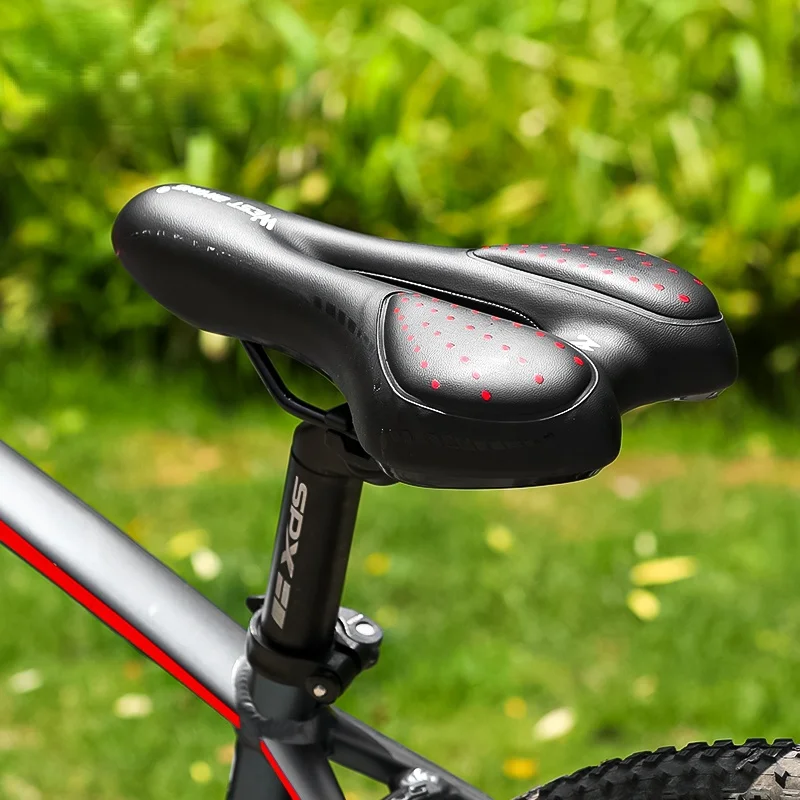 

WEST BIKING Bike Saddle MTB Mountain Road Bike Seat PU Leather Gel Filled Cycling Cushion Comfortable Shockproof Bicycle Saddle