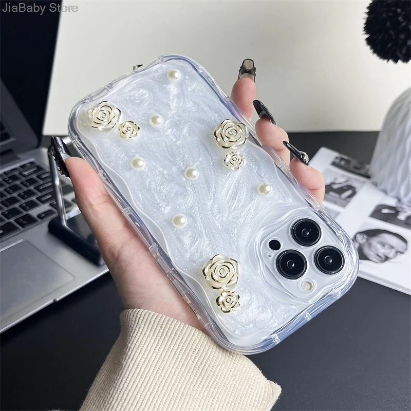 Роскошный мягкий чехол с полным покрытием Цветочная бабочка жидкий блеск для iPhone