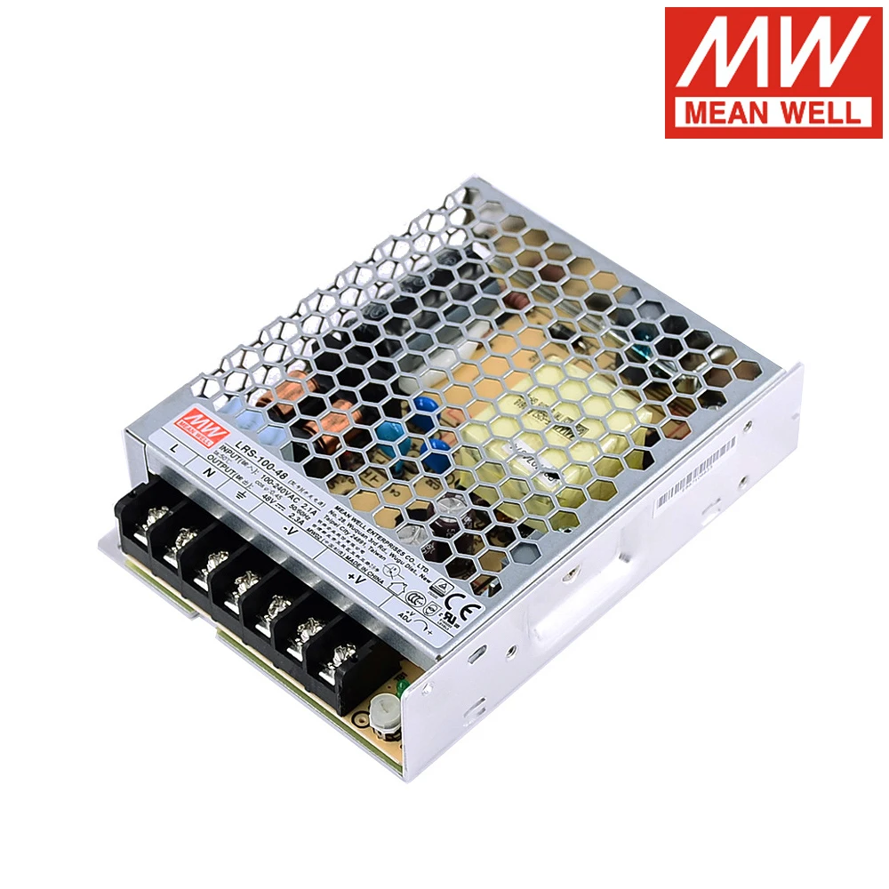 Средство питания переключения с одним выходом Mean Well LRS-100-48 85-264VAC TO DC 48V 2.3A 110.4W Минвелл ЛЕД-драйвер.