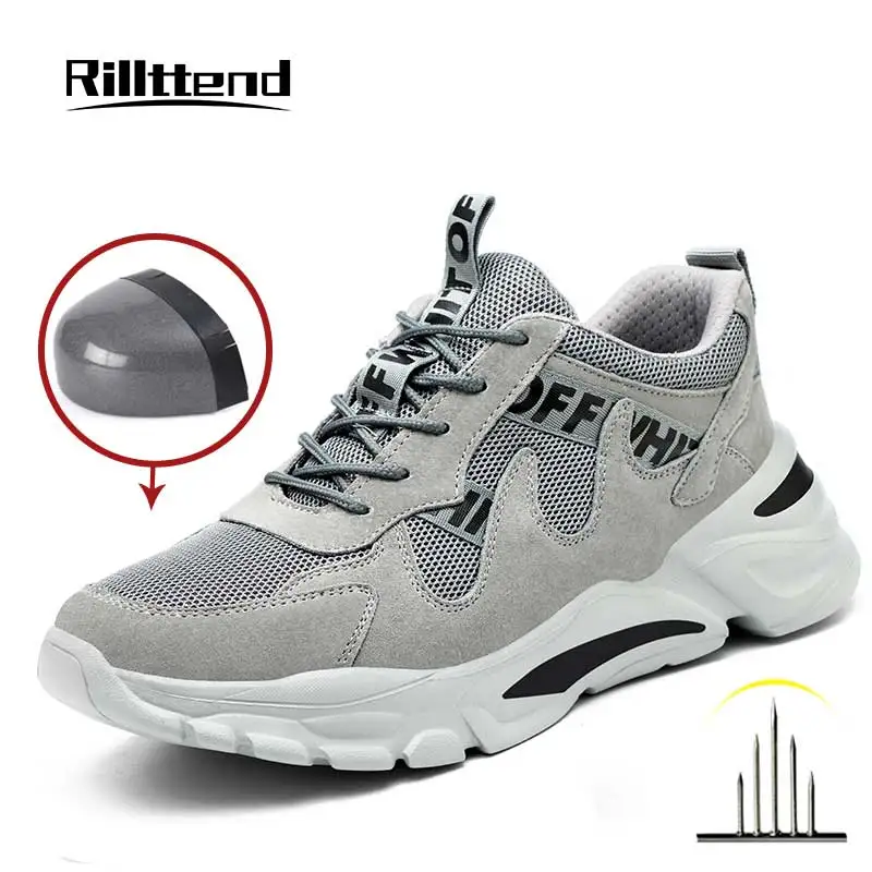 Safety Shoes Steel Toe Men Work Sneakers Puncture Proof Boots Safety Lightweight Women Industrial Security Running Shoes