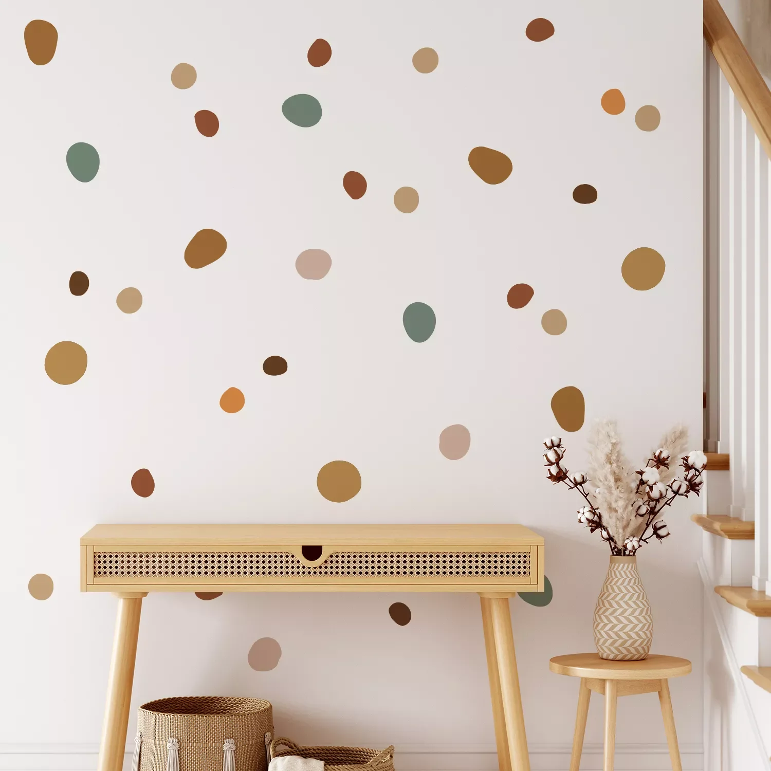 

Boho Nursery Polka Dot Creative Wall Stickers for Kids Room Baby Girls Boys Room Home Decor Nordic Warm Vintage Stickers