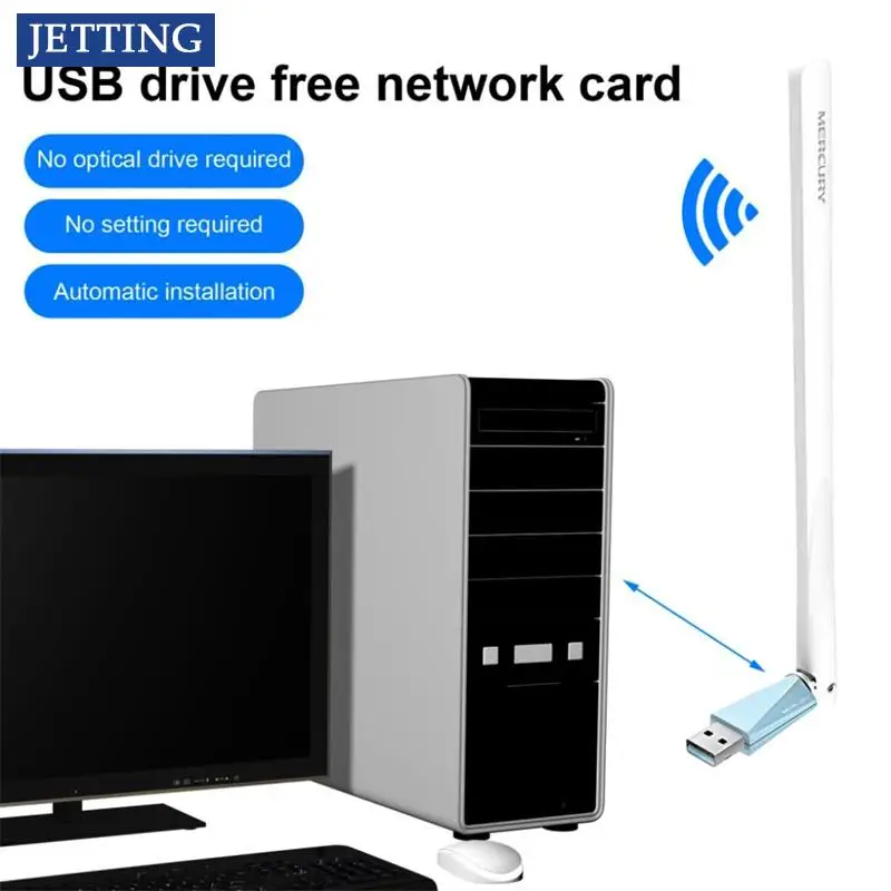 

MW150UH WiFi Dongle приемник Высокоскоростная передача Mini USB 2.4GHzLaptop беспроводная сетевая карта с внешней антенной для Windo