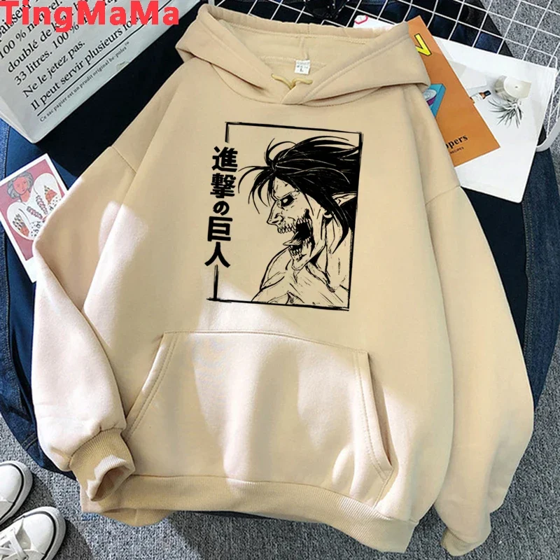 

90s Japanese Anime Attack on Titan Hoodies Men Kawaii Shingeki No Kyojin Graphic Streetwear Titans Attack Sweatshirts Male