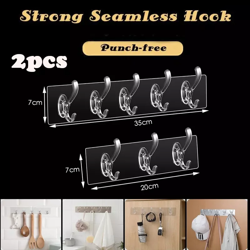 

2022New Bathroom Accessories Wall Hooks Hanging Hat Clothes Coat Hanger Towel Holder Door Hook Strong Power Holder Storage Racks