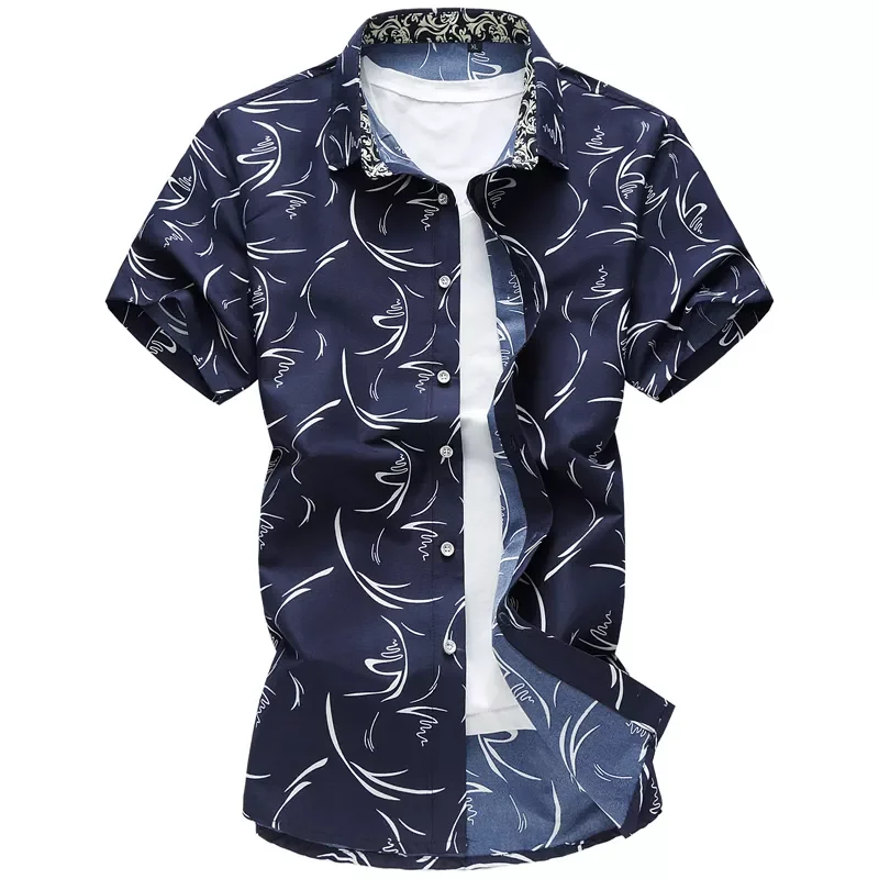 New2022 Size 5XL 6XL 7XL 2020 Summer New Men Shirt  Casual Print Short Sleeve Shirt Hawaii Shirt Male Brand Clothing