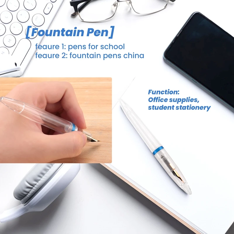 Перьевая ручка с наконечником 0 5 мм и прозрачными ручками большой емкости