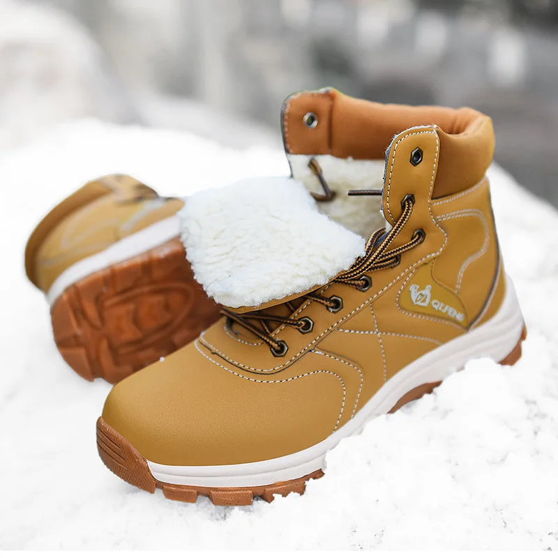 Xiaomi SALUDAS Men Hiking Boots Winter Fur Warm Snow Boots Waterproof Outdoor Trekking Work Shoes Hunting Sneakers Men's Shoes
