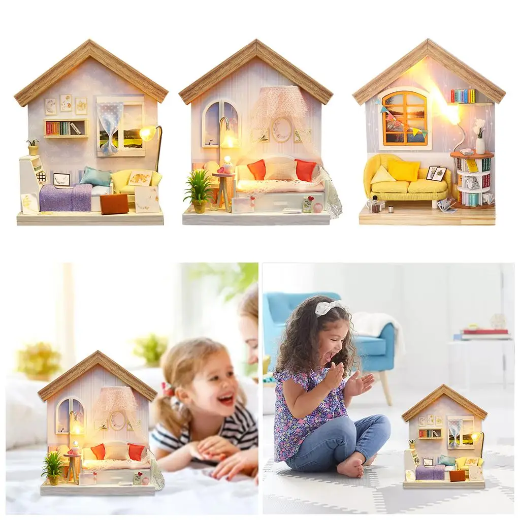 

Wooden Miniature Furniture Kit with 3D Puzzles Birthday Gifts and Adults