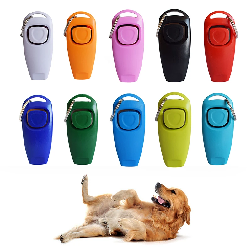 

Professional Dog Training Whistle Clicker Shock-resistant Trainer Puppy Stop Barking Training Aid Guide Key Ring Pet Supplies