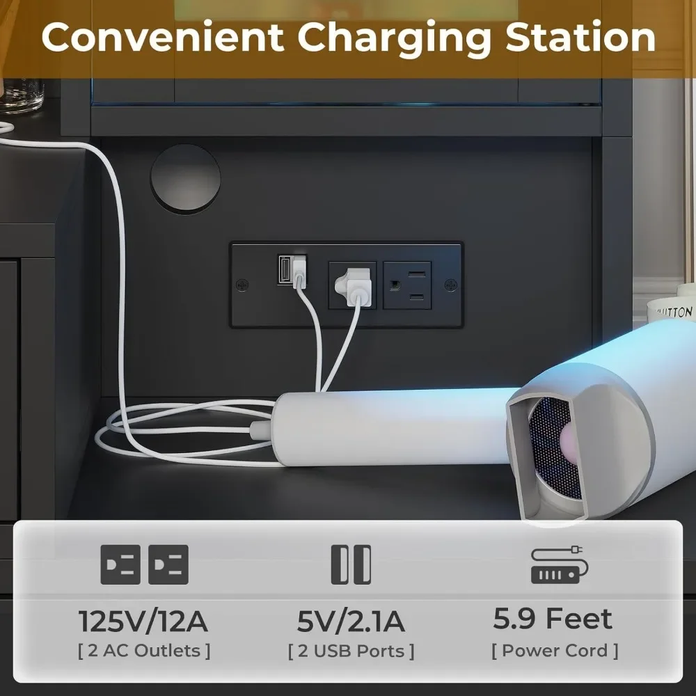 Туалетный столик для макияжа с зеркалом и подсветкой черный окружающим