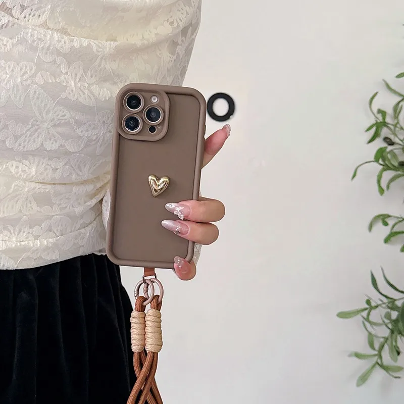 Фото Мягкий чехол для телефона с ремешком 3D Heart для Huawei Nova Y91 Y90 Y61 Y71 Y72 Y70 Y9A Y7A Y6S Y8S Y9S Y6P Y8P P Smart Z 2021 Cover №5