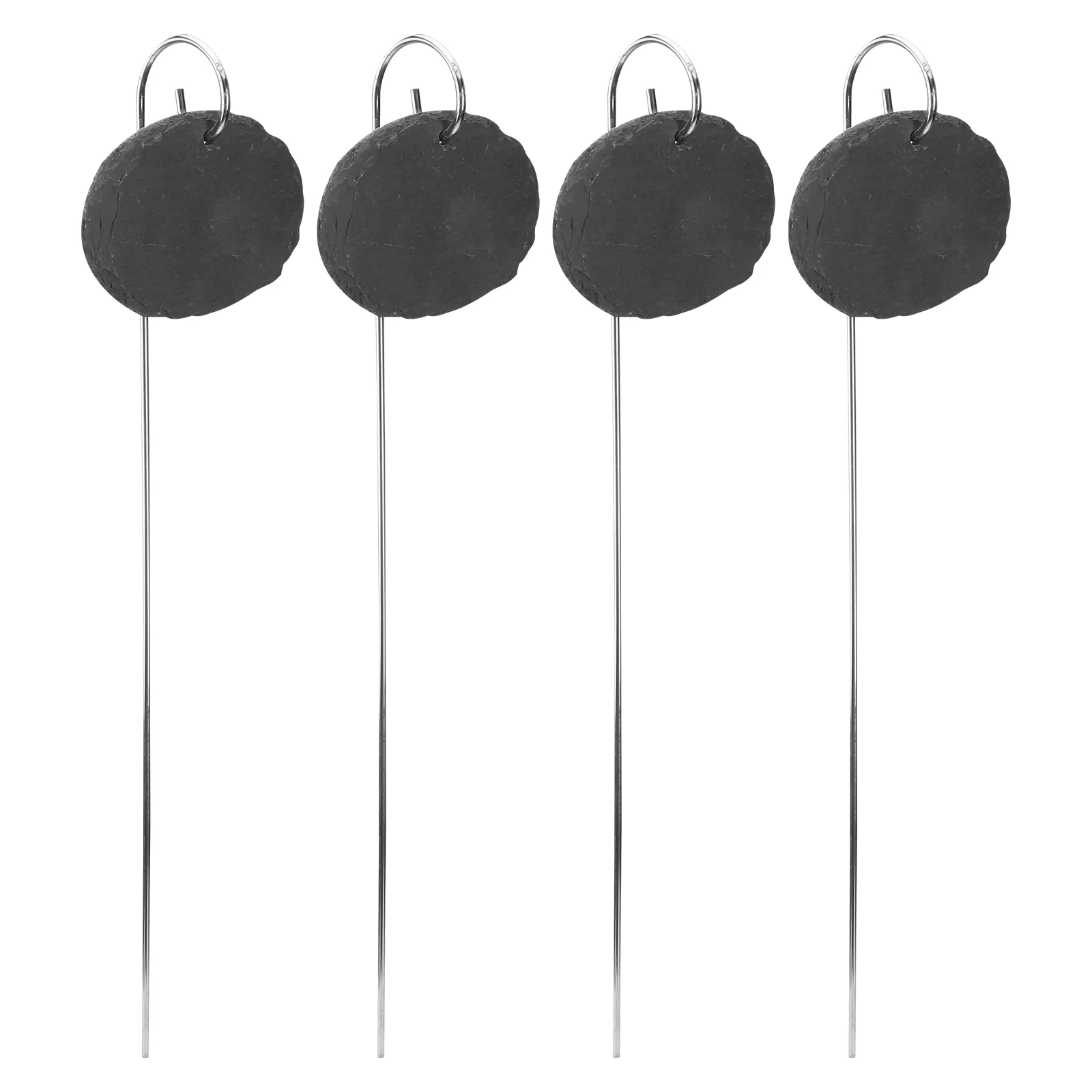 

4 Pcs Nursery Garden Labels Slate Markers Metal Sign Tags Plastic Plants Outdoors Stakes