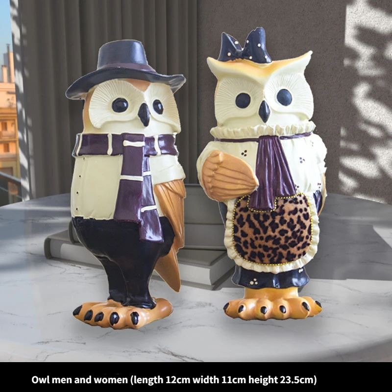 

1pcs Modern minimalist owl resin ornament animal creative art living room TV cabinet home decoration crafts