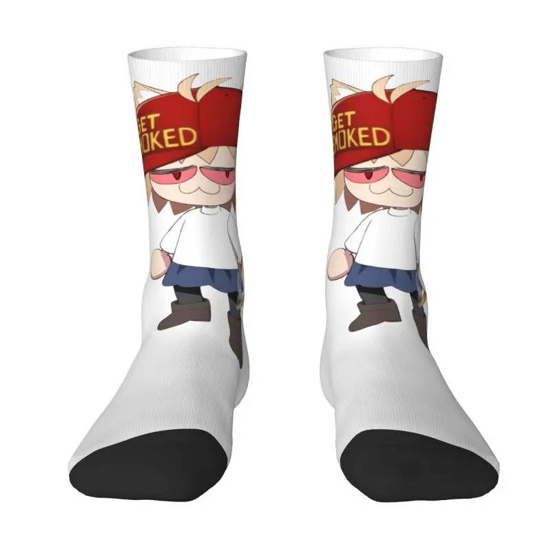 

Носки для мужчин и женщин, милые эластичные с мультяшным принтом, с бантом, с забавным принтом, для лета, осени, зимы