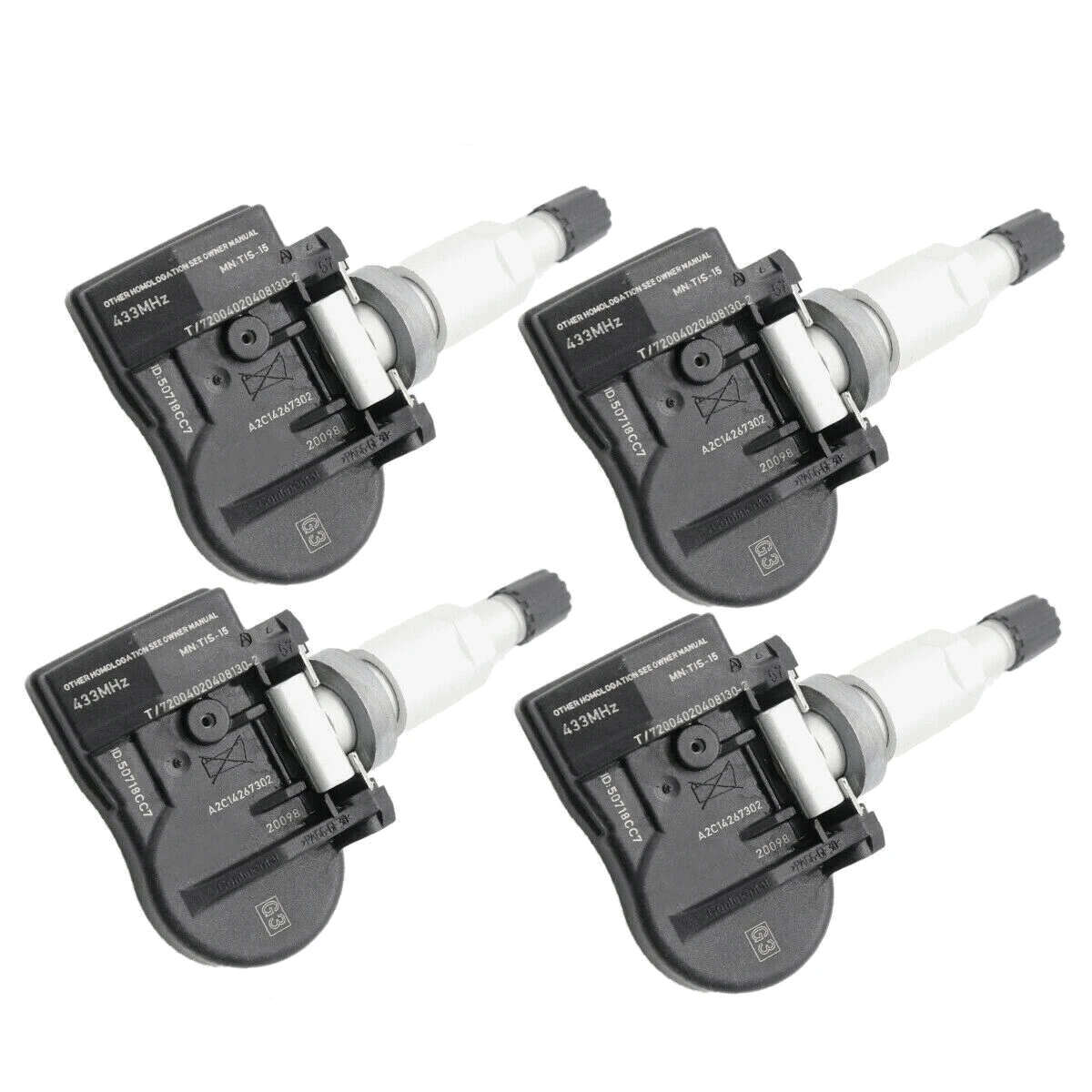 

4Pcs TPMS Tire Pressure Monitoring Sensor 52933-D4100 for Hyundai Santa Fe Sport Veloster Kia Optima Sorento Soul 16-20