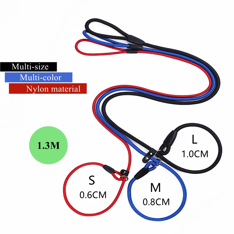 

New Pet Supplies Nylon Leash Outdoor Training Reflective Dog Leashes Multi-size Rope P Style Adjustable Collar Belt For All Dogs