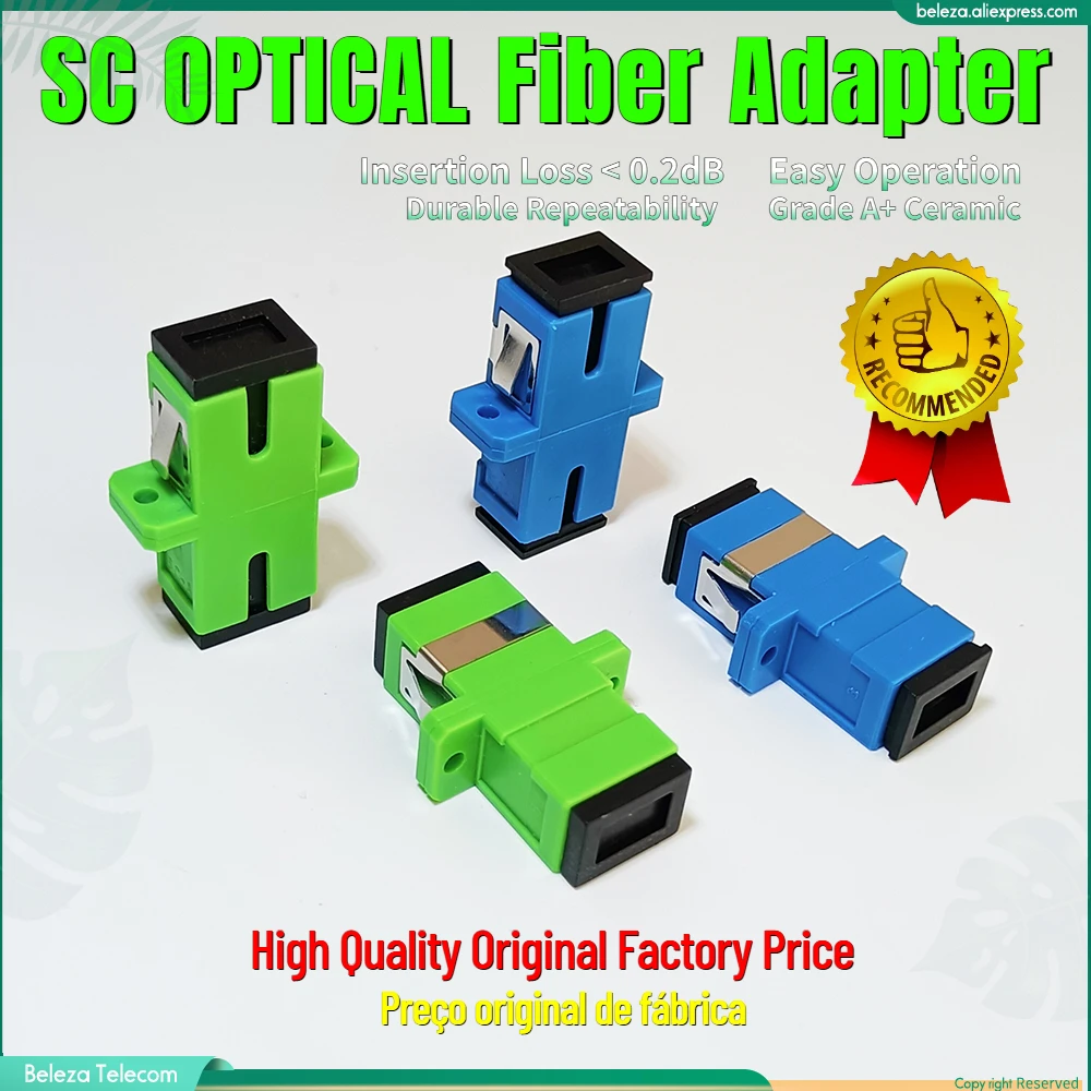 Factory price 10pcs Fiber Optic Connector Adapter SC/UPC SM Flange Singlemode Simplex SC-SC APC Coupler Special Wholesale