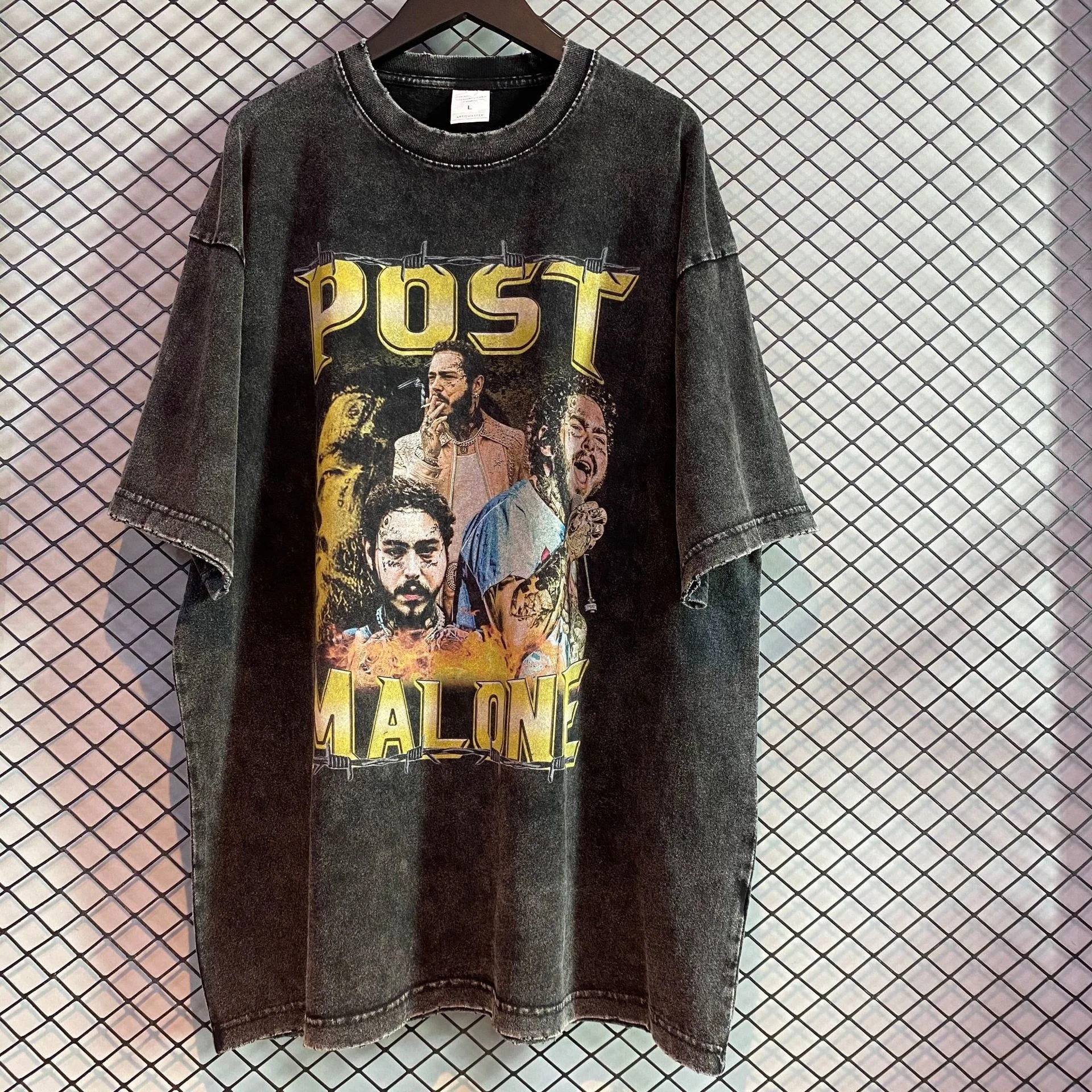 

2022 Graphic T Shirts Harajuku Oversized T-shirt Cotton Retro Post Malone Print Tops Vintage Tee Men Streetwear Summer Clothing