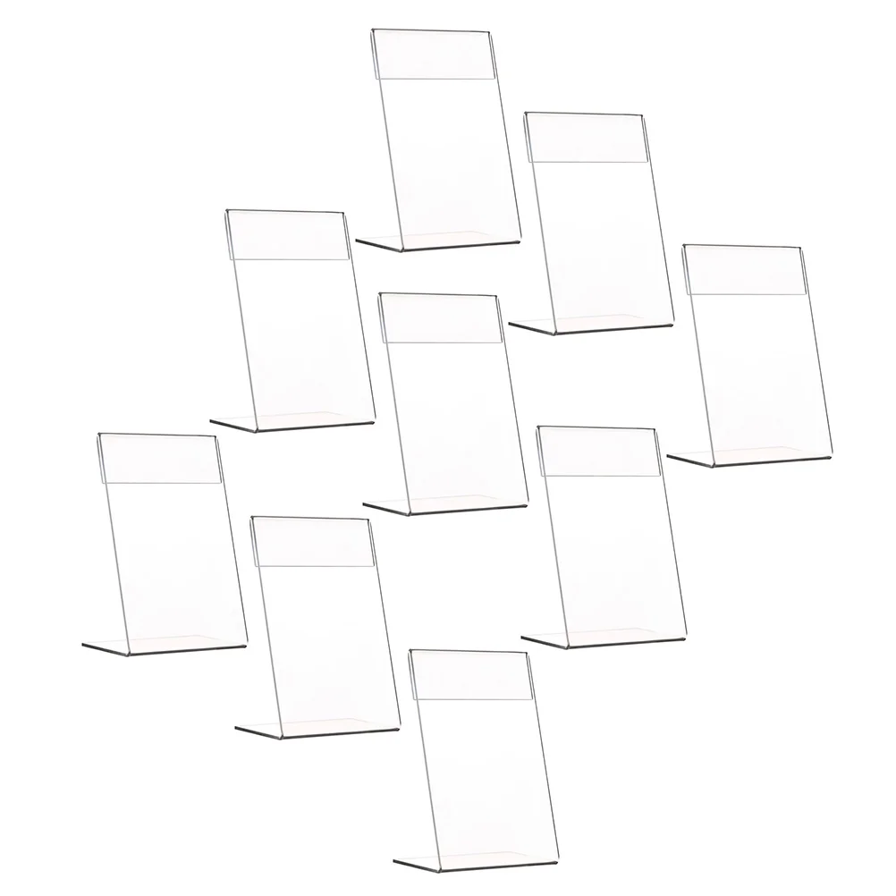 9pcs clear acrylic sign holder restaurant menu display stand transparent label stand free global shipping