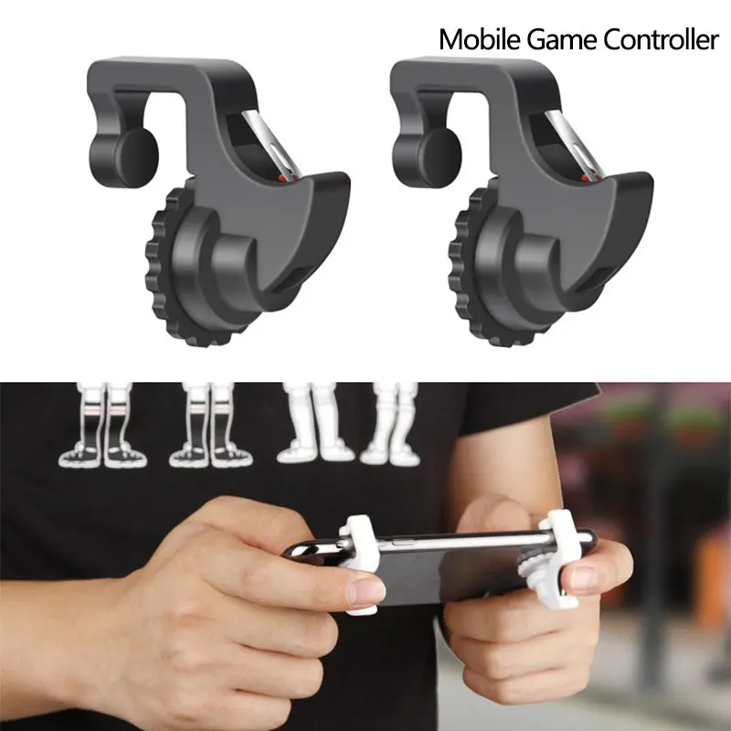 

2pcs Mobile Game Controller Gamepad Shoot Trigger Aim Button L1R1 Shooter Joystick For Smart Mobile Phone Flexible Durable