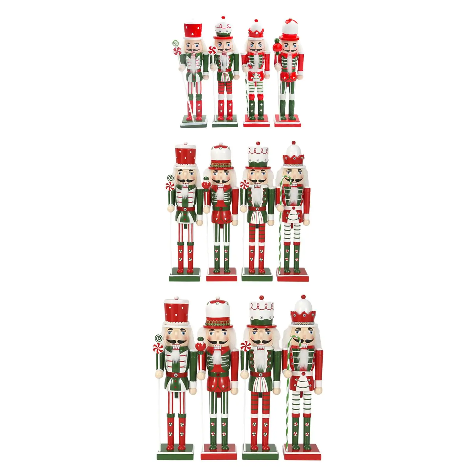 

4 шт. рождественские украшения для гайковертов, настольное украшение, праздничный подарок, классический стиль, универсальные декоративные фигурки, деревянная кукла