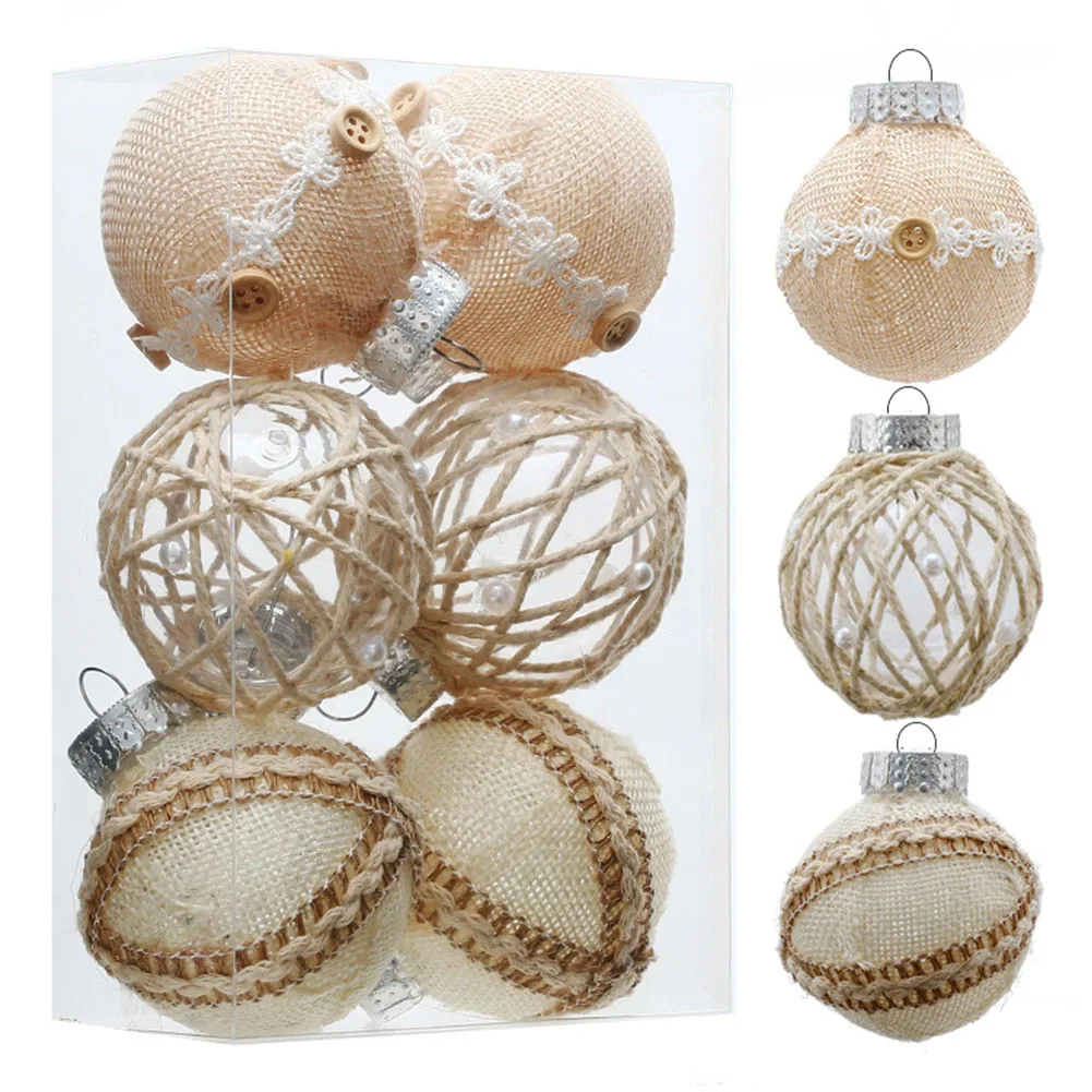 

6X Christmas Baubles Ornament Ball Christmas Tree Pendants Decorative Hanging Christmas Baubles Balls Home Xmas Decoration 2024