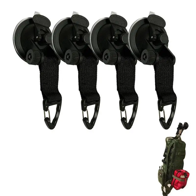 

Heavy Duty Suction Cup Hooks PU Suction Cups With Hooks 4 Pcs Outdoor Accessories Car Side Awning Pool Tarps Tents Securing Hook