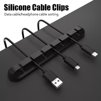 cable organizer silicone usb cable winder desktop tidy management clips cable holder for mouse headphone wire organizer