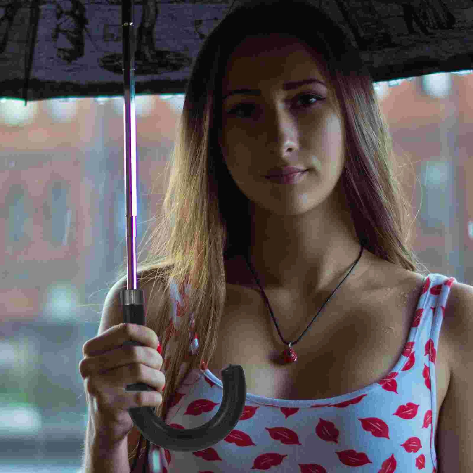 Зонт с крючком Ручка Трость Черные зонтики Компактная ручка для сменных УФ-ручек