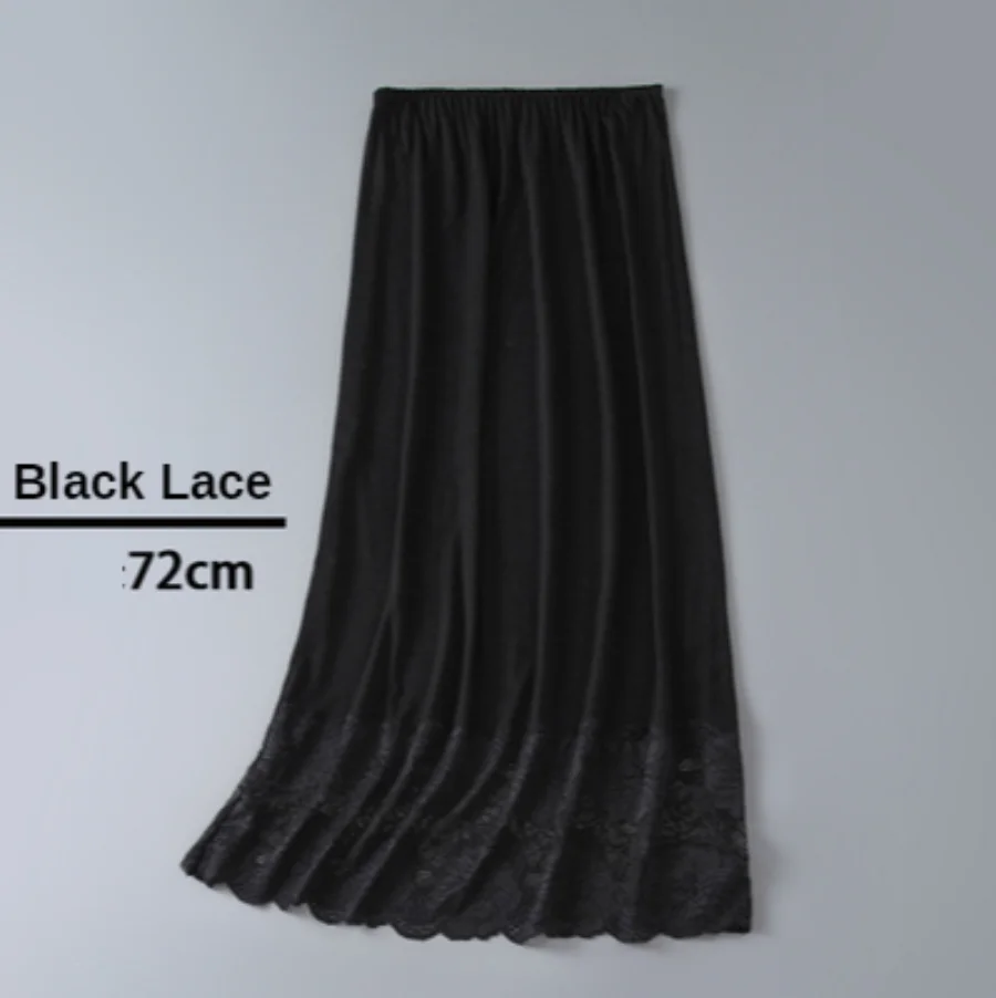 2023 Soft Basic Underskirt Modal Womens Smooth Solid Color Underskirt Elastic Waistband Petticoat for Party Dress Skirt