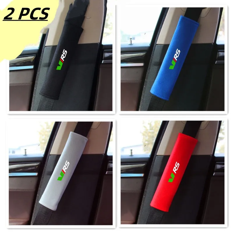 

2Pcs Car Safety Belt Ornament Plush Seatbelt Shoulder Protector For Skoda Octavia Virs RS IV Safety belt accessories