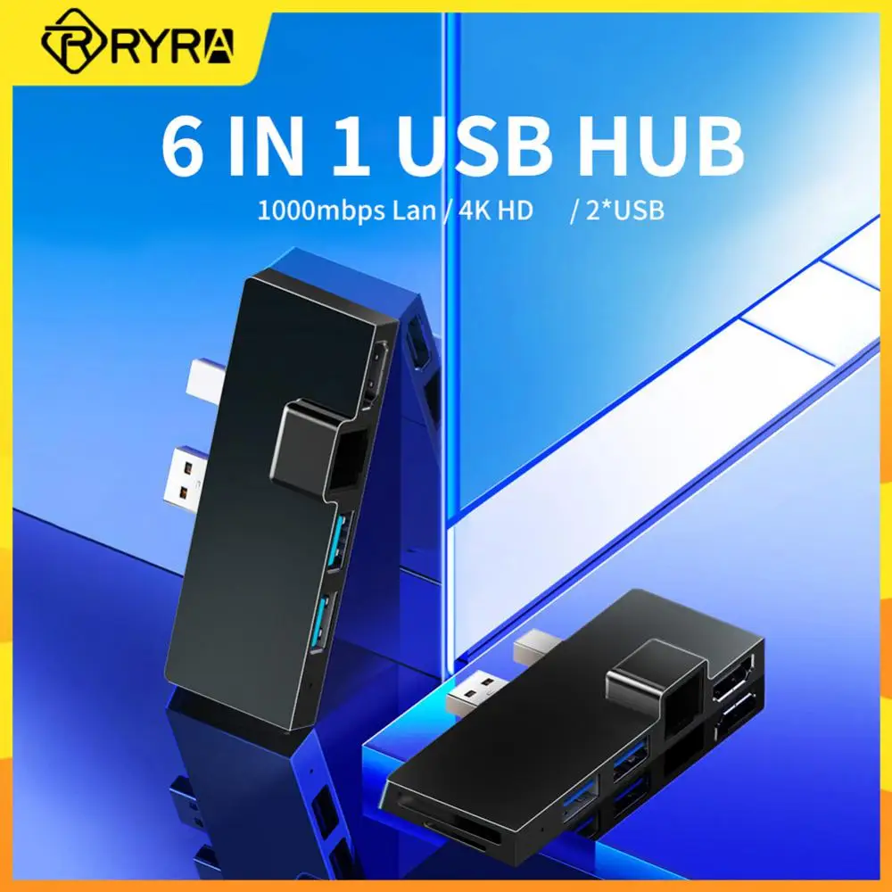 

RYRA 1 шт. алюминиевый сплав USB 3,0 концентратор док-станция гигабитный сетевой конвертер SD/TF кардридер для Microsoft Surface Pro 4/5/6
