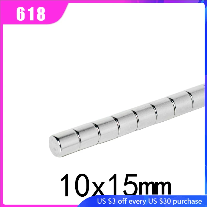 

5/10/20/50pcs 10x15 mm Neodymium Super Strong Magnets 10mmX15mm Permanent Round Magnet 10x15mm Powerful Magnetic Magnets 10*15