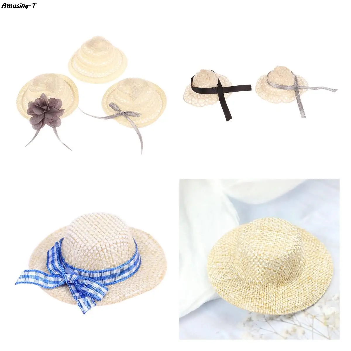 

Новинка 1/12 миниатюрная соломенная плетеная кукольная шляпа кукольный домик соломенные шляпы украшения Кукольный домик аксессуары для украшения дома