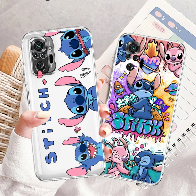 

Lilo Stitch Disney Anime Cute Transparent Phone Case For Xiaomi Redmi Note 12 11E 11S 11 11T 10 10S 9 9T 9S 8 8T Pro Plus 5G 7