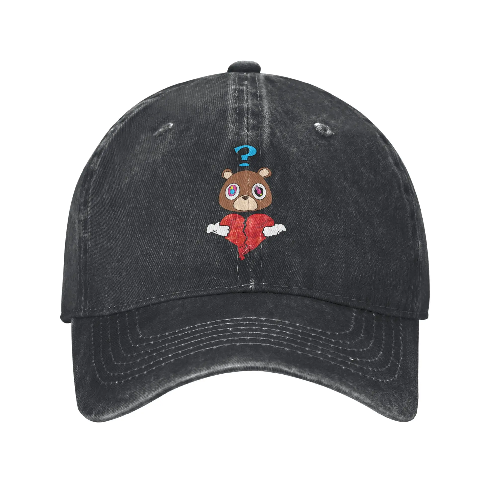 Фото Классическая бейсболка Custom Kanye Bear West для мужчин и женщин, регулируемая, для взрослых, в стиле рок-н-ролл, летняя кепка-папа №1