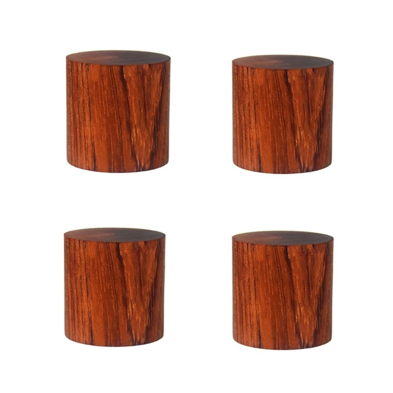 

4 Pack Versatile Wooden Pad Elegant Base Lightweight for Speaker Devices