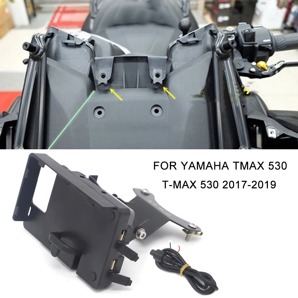 

Windscren Bracket Mount Smartphone GPS Holder For YAMAHA TMAX 530 T-MAX 530 2017-2019