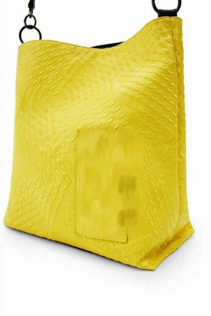 

Foreign Trade Spain D New Shoulder Bag Yellow Large Capacity Crossbody Zipper Printing