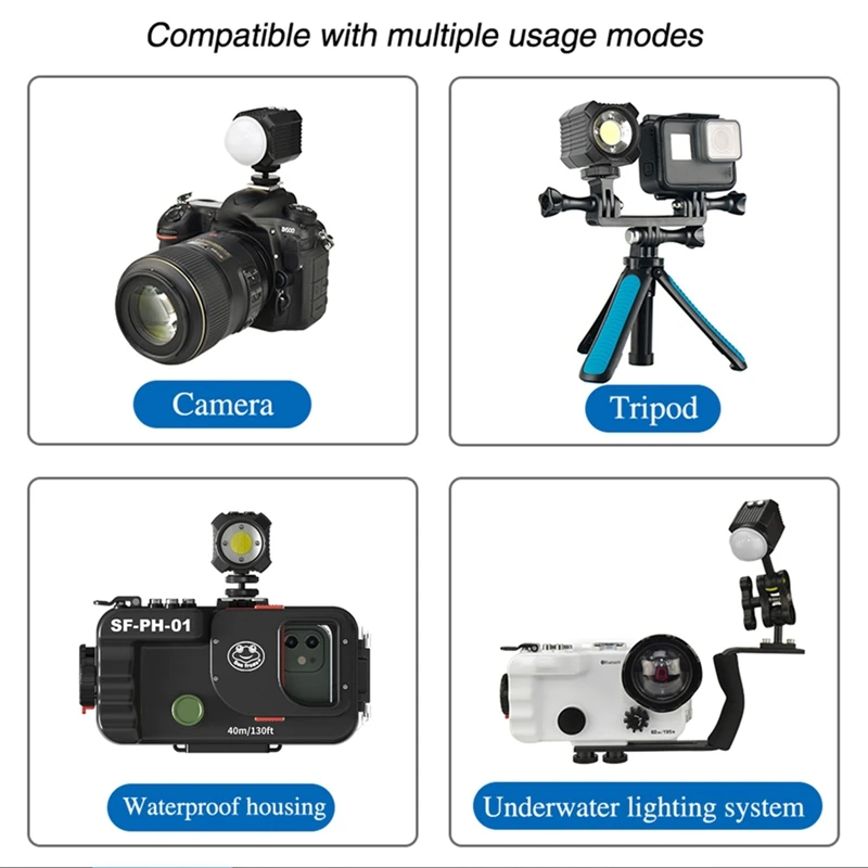 FULL-SL-19 Водонепроницаемая 60 м мини-камера Светодиодная лампа для Gopro Canon SLR Цифровые